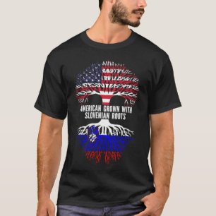American Grown with Slovenian Roots USA Flag T-Shirt
