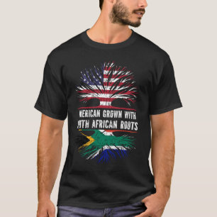 American Grown with South African Roots USA Flag T-Shirt