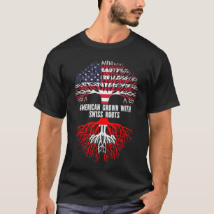 American Grown with Swiss Roots USA Flag T-Shirt