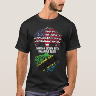 American Grown with Tanzanian Roots USA Flag T-Shirt