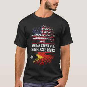 American Grown with Timor-Leste Roots USA Flag T-Shirt