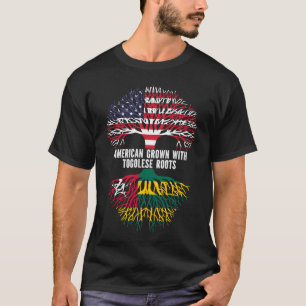 American Grown with Togolese Roots USA Flag T-Shirt