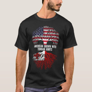 American Grown with Tongan Roots USA Flag T-Shirt