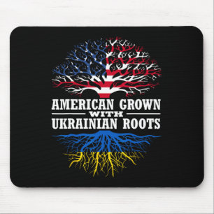 American Grown With Ukrainian Roots Tree Usa Ukrai Mouse Pad