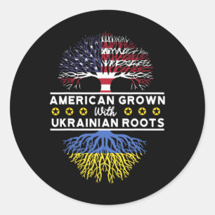American Grown With Ukrainian Roots - Ukraine 1 Classic Round Sticker