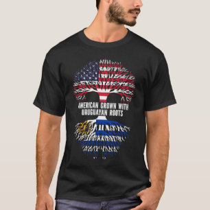 American Grown with Uruguayan Roots USA Flag T-Shirt