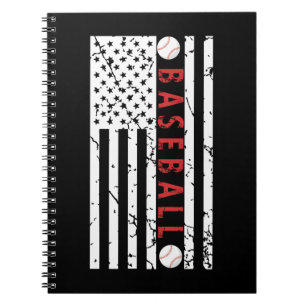 American Grunge Flag Baseball Fans Lover Notebook