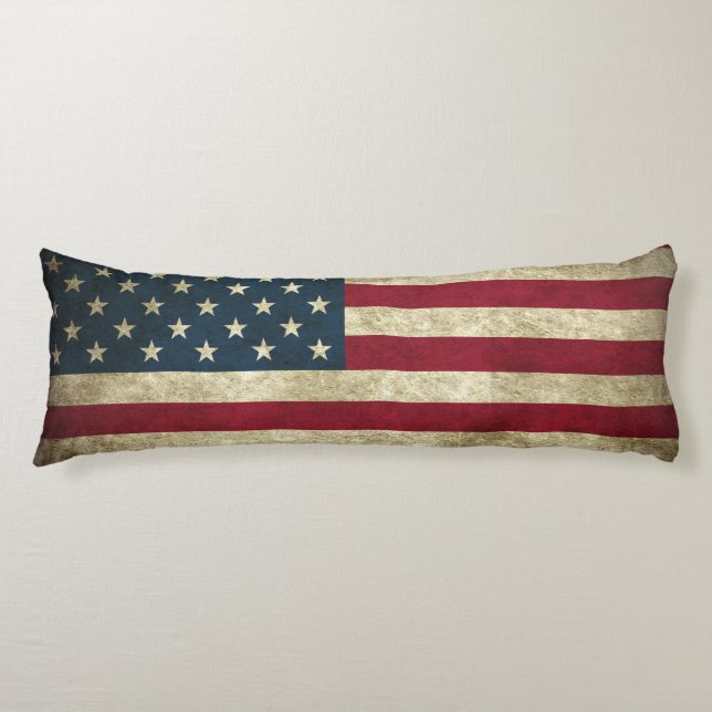 AMERICAN GRUNGE FLAG Custom Polyester Body Cushion (Front)
