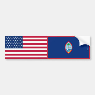 American & Guam Flags Bumper Sticker