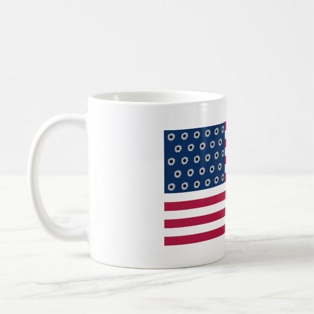 American Gun Bullets Flag Coffee Mug (Left)