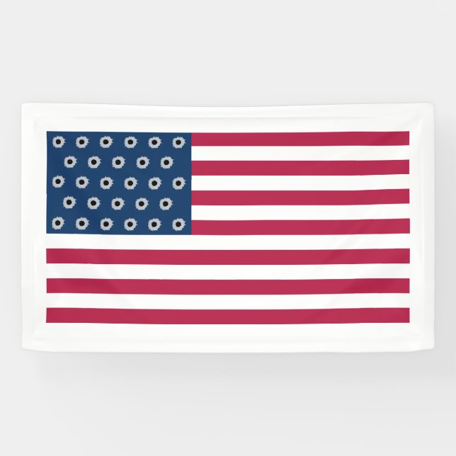 American Gun Shot Flag Banner (Horizontal)
