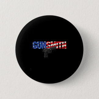 American Gunsmith Patriot Usa Flag Retro Style Gun 6 Cm Round Badge