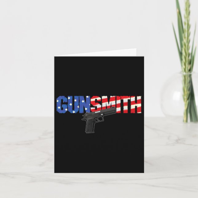 American Gunsmith Patriot Usa Flag Retro Style Gun Card (Front)