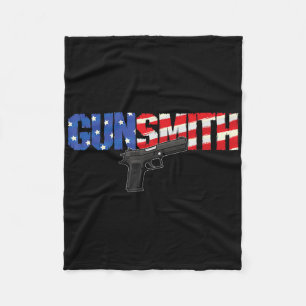 American Gunsmith Patriot Usa Flag Retro Style Gun Fleece Blanket