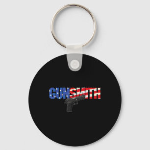 American Gunsmith Patriot Usa Flag Retro Style Gun Key Ring