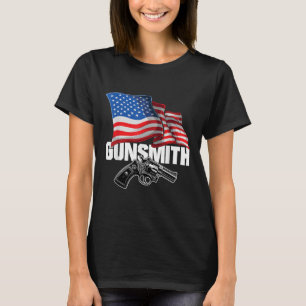 American Gunsmith Patriot Usa Flag Retro Style Gun T-Shirt