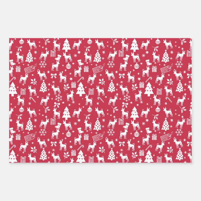 American Hairless Terrier Christmas Wrapping Paper Sheet (Front)