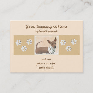 American Hairless Terrier Painting - Dog Art Business Card