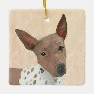 American Hairless Terrier Painting - Dog Art Ceramic Ornament