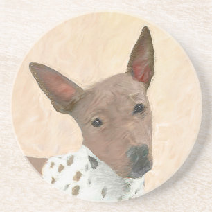 American Hairless Terrier Painting - Dog Art Coaster