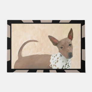American Hairless Terrier Painting - Dog Art Doormat