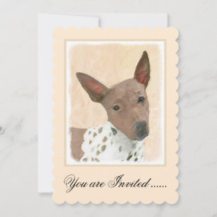 American Hairless Terrier Painting - Dog Art Invitation