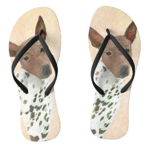 American Hairless Terrier Painting - Dog Art Jandals