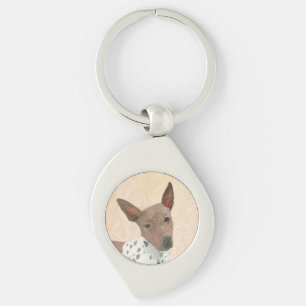 American Hairless Terrier Painting - Dog Art Key Ring