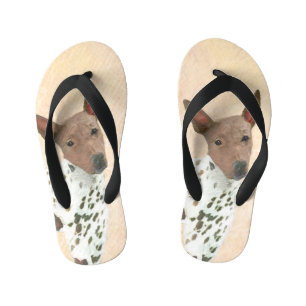 American Hairless Terrier Painting - Dog Art Kid's Jandals
