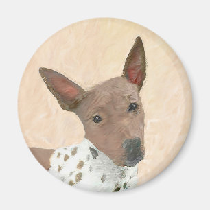 American Hairless Terrier Painting - Dog Art Magnet
