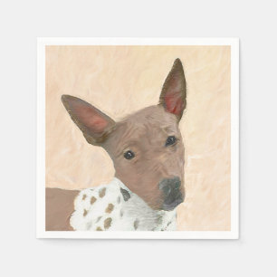 American Hairless Terrier Painting - Dog Art Napkin
