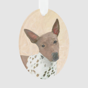 American Hairless Terrier Painting - Dog Art Ornament