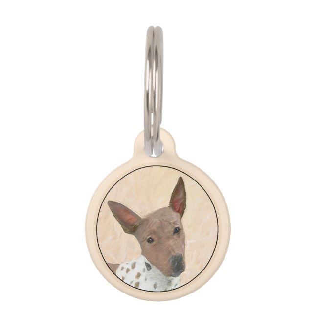 American Hairless Terrier Painting - Dog Art Pet Tag (Front)
