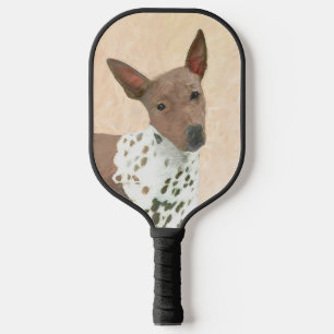American Hairless Terrier Painting - Dog Art Pickleball Paddle