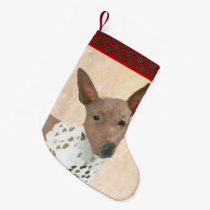 American Hairless Terrier Painting - Dog Art Small Christmas Stocking