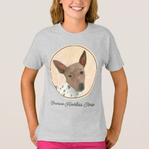 American Hairless Terrier Painting - Dog Art T-Shi T-Shirt
