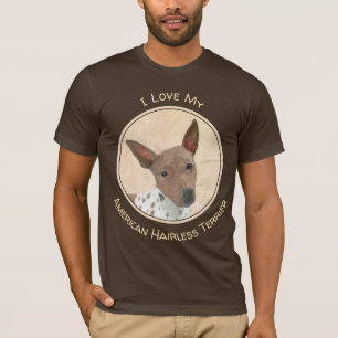 American Hairless Terrier Painting - Dog Art T-Shirt