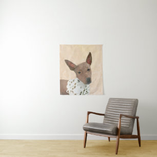 American Hairless Terrier Painting - Dog Art Tapestry