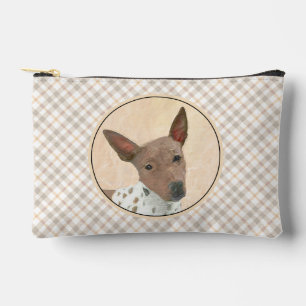 American Hairless Terrier Tan Painting Dog Art Accessory Pouch