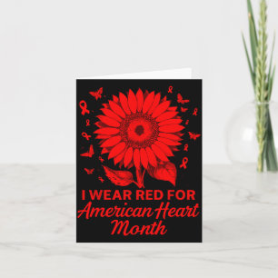 American Heart Disease Awareness Month Ribbon Red  Card