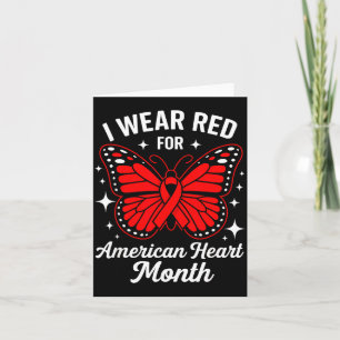 American Heart Disease Awareness Month Ribbon Red  Card