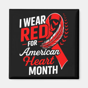 American Heart Disease Awareness Month Ribbon Red Magnet