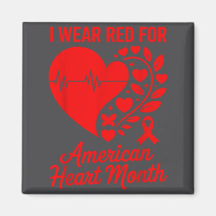 American Heart Disease Awareness Month Ribbon Red Magnet