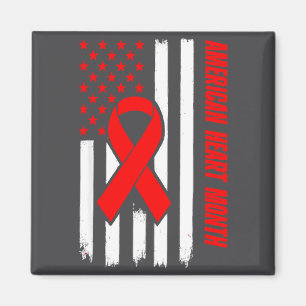 American Heart Disease Awareness Month Ribbon Red Magnet