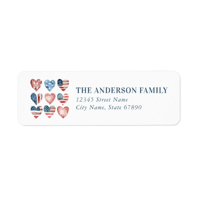 American Heart Flag Return Address Labels (Front)