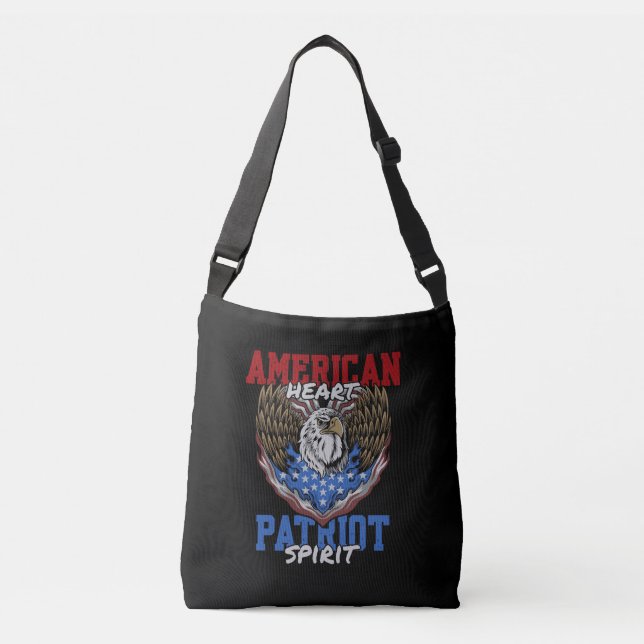 "American Heart, Patriot Spirit" Crossbody Bag (Front)