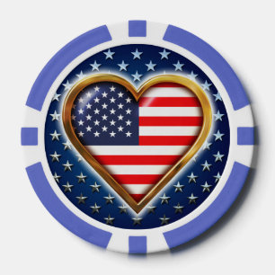 American Heart Poker Chips