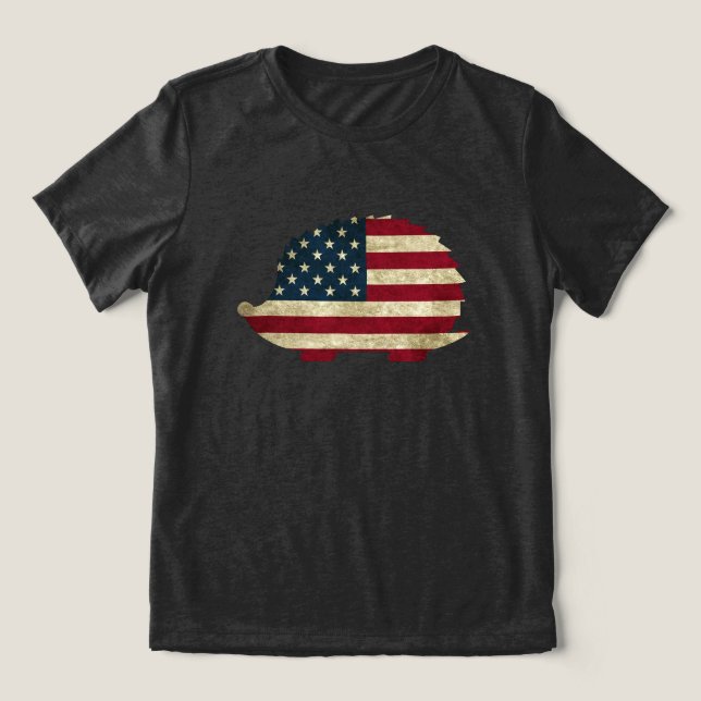 American Hedgehog Tri-Blend Shirt (Design Front)