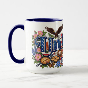 American Heritage Landmarks USA Flag Symbols Mug