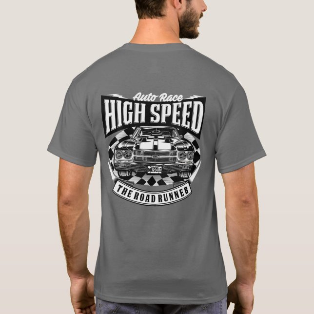 American High Speed Muscle Car Graphic T-Shirt (Back)